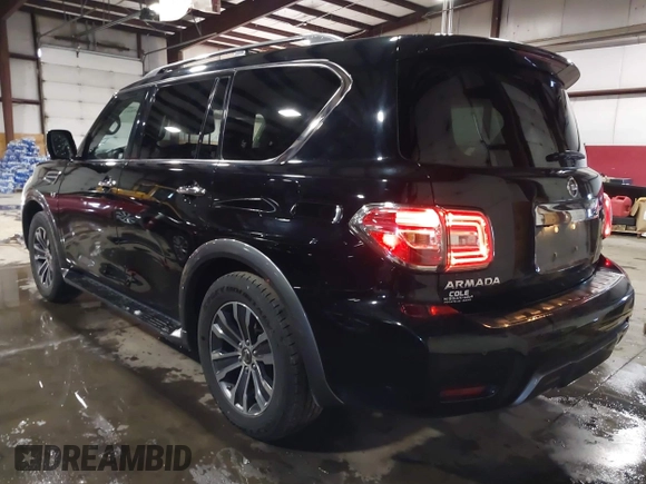 2020 Nissan Armada SL with VIN JN8AY2NC1L9615589, listed as a IAAI auction lot 41707641 with 95,887 mi miles. Bid and sale history available at carsss.com. Image 3.
