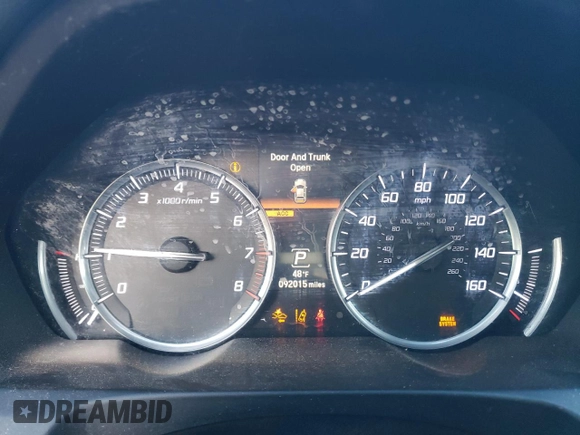 2015 Acura TLX Advance with VIN 19UUB3F70FA006953, listed as a Copart auction lot 85293364 with 92,015 mi miles and Salvage title. Bid and sale history available at DreamBid. Image 9.