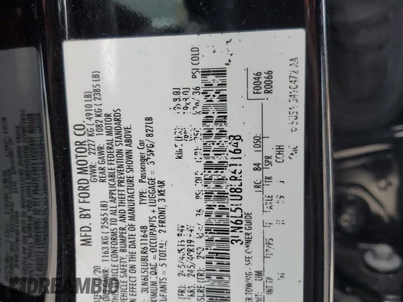 2020 Lincoln MKZ Hybrid Reserve with VIN 3LN6L5LU8LR611648, listed as a Copart auction lot 53107155 with 22,485 mi miles and Salvage title. Bid and sale history available at DreamBid. Image 12.