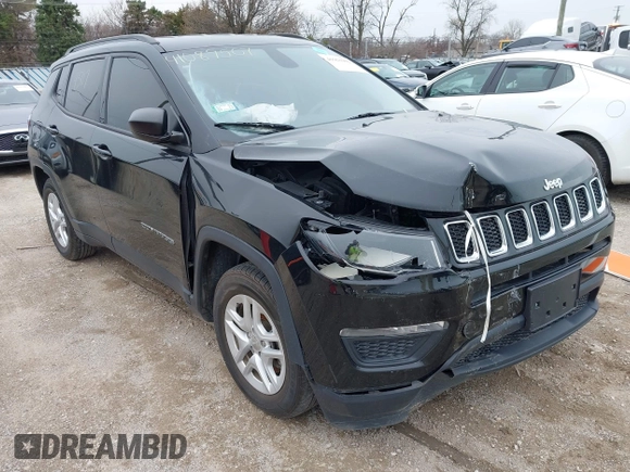 2018 Jeep Compass Sport with VIN 3C4NJCAB4JT469519, listed as a IAAI auction lot 41963902 with 80,093 mi miles. Bid and sale history available at carsss.com. Image 1.