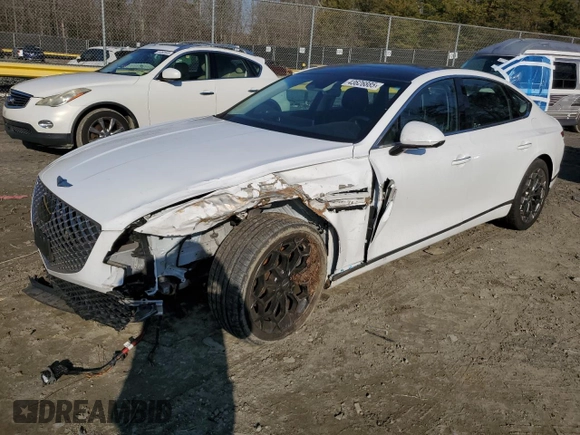 2021 Genesis G80 2.5T with VIN KMTGB4SC1MU078178, listed as a Copart auction lot 43626885 with Not Provided miles and Salvage Title. Bid and sale history available at DreamBid. Image 1.