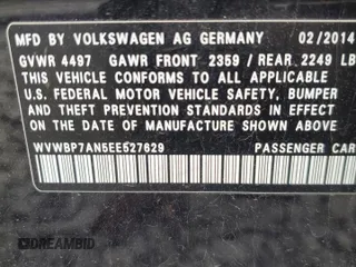 2014 Volkswagen CC R-Line с VIN WVWBP7AN5EE527629, выставлен на аукционе Copart как лот 50788125 с пробегом 70 765 миль миль и Списание • Salvage title. История ставок и продаж доступна на DreamBid. Изображение 12.