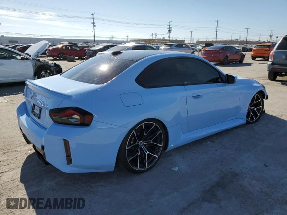 2023 BMW M2 with VIN 3MF13DM00P8D02558, listed as a Copart auction lot 50759045 with 5,531 mi miles and Salvage Title. Bid and sale history available at carsss.com. Image 3.
