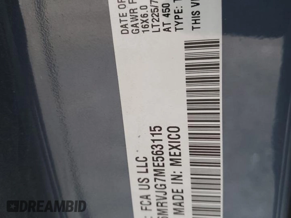 2021 Ram ProMaster Cargo with VIN 3C6MRVJG7ME563115, listed as a Copart auction lot 89348055 with Not Provided miles and Salvage Title. Bid and sale history available at carsss.com. Image 13.