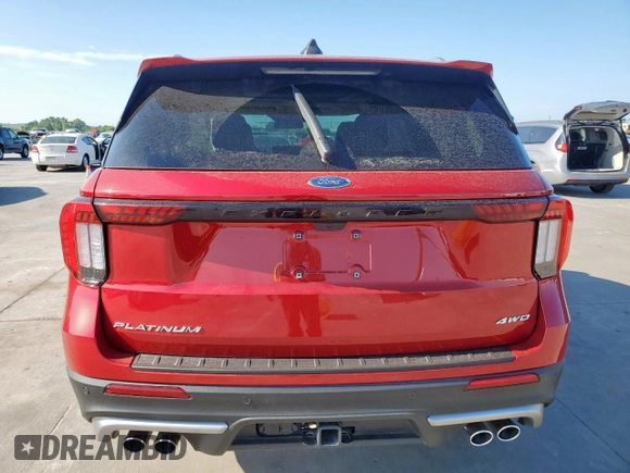 2025 Ford Explorer Platinum with VIN 1FMWK8HC2SGB58993, listed as a Copart auction lot 58005875 with 4,917 mi miles and Salvage title. Bid and sale history available at DreamBid. Image 6.