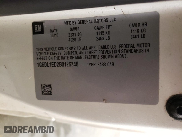 2011 Cadillac CTS Performance z VIN 1G6DL1ED2B0126246, wystawiony jako Copart lot #86136324 z przebiegiem 86 805 mil mil oraz Szkoda całkowita • Salvage title. Historia ofert i sprzedaży dostępna na DreamBid. Obrazek 12.