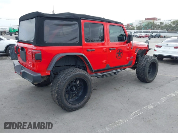2018 Jeep Wrangler Unlimited Rubicon с VIN 1C4HJXFG4JW156506, выставлен на аукционе IAAI как лот 42246880 с пробегом 57 062 миль миль и . История ставок и продаж доступна на DreamBid. Изображение 4.