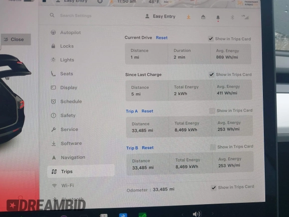 2021 Tesla Model Y Standard Range with VIN 5YJYGDED9MF103989, listed as a IAAI auction lot 41482268 with 33,485 mi miles and . Bid and sale history available at DreamBid. Image 7.