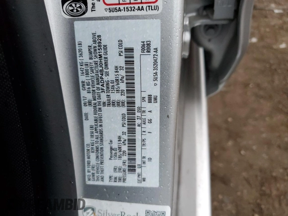 2017 Ford Fiesta SE with VIN 3FADP4BJ0HM158928, listed as a Copart auction lot 83893384 with 15,653 mi miles and Salvage Title. Bid and sale history available at DreamBid. Image 14.