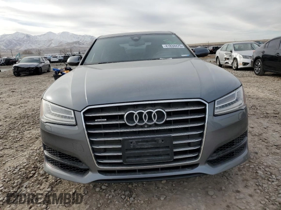 2017 Audi A8 with VIN WAU44AFD3HN002052, listed as a Copart auction lot 41834475 with 111,666 mi miles and Salvage title. Bid and sale history available at DreamBid. Image 5.