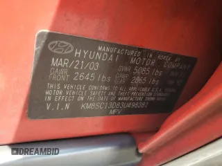 2003 Hyundai Santa Fe GLS z VIN KM8SC13D83U498381, wystawiony jako Copart lot #55393305 z przebiegiem 140 852 mil mil oraz Szkoda całkowita • Salvage title. Historia ofert i sprzedaży dostępna na DreamBid. Obrazek 13.