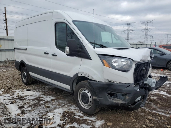 2023 Ford Transit Cargo with VIN 1FTBR1C8XPKB74159, listed as a Copart auction lot 86372424 with 19,082 mi miles and Salvage Title. Bid and sale history available at carsss.com. Image 4.