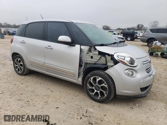 2014 FIAT 500L Lounge with VIN ZFBCFACH9EZ017436, listed as a Copart auction lot 42578185 with 134,621 mi miles and Salvage Title. Bid and sale history available at DreamBid. Image 4.