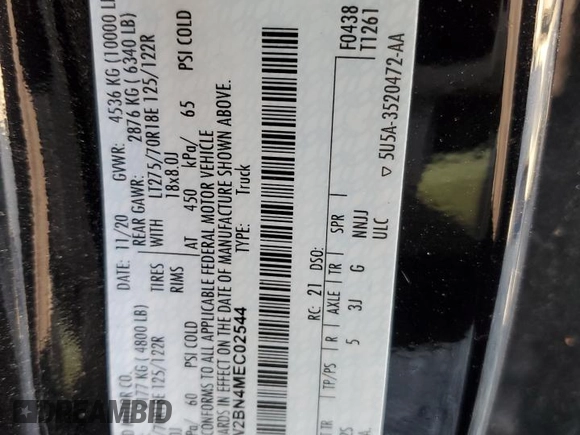 2021 Ford F-250 XL с VIN 1FT7W2BN4MEC02544, выставлен на аукционе Copart как лот 53804565 с пробегом 61 837 миль миль и Списание • Salvage title. История ставок и продаж доступна на DreamBid. Изображение 12.