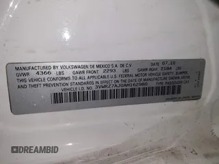 2010 Volkswagen Jetta SE с VIN 3VWRZ7AJ0AM162980, выставлен на аукционе IAAI как лот 42275941 с пробегом 88 142 миль миль и . История ставок и продаж доступна на DreamBid. Изображение 9.