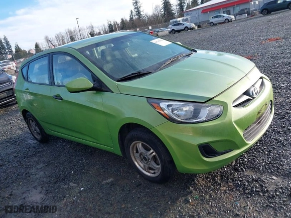 2012 Hyundai Accent GS with VIN KMHCT5AE9CU021238, listed as a IAAI auction lot 41762650 with 166,287 mi miles. Bid and sale history available at carsss.com. Image 1.