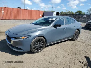 2025 Mazda 3 S Carbon Edition with VIN 3MZBPBCM4SM454067, listed as a Copart auction lot 43981255 with 2,396 mi miles and Clean Title. Bid and sale history available at DreamBid. Image 1.