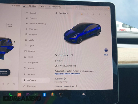 2022 Tesla Model 3 with VIN 5YJ3E1EA4NF191808, listed as a IAAI auction lot 39564406 with 6,756 mi miles. Bid and sale history available at carsss.com. Image 7.