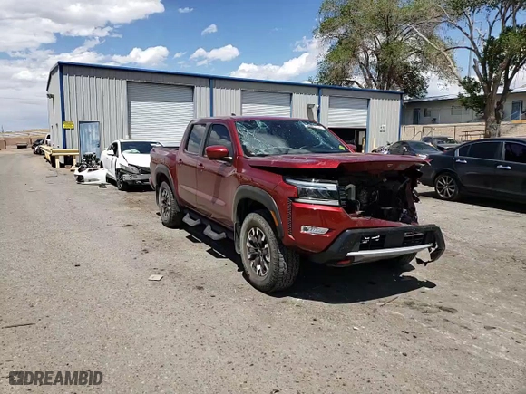 2023 Nissan Frontier PRO-4X with VIN 1N6ED1EK2PN618618, listed as a Copart auction lot 57197604 with 25,362 mi miles and Salvage Title. Bid and sale history available at carsss.com. Image 11.