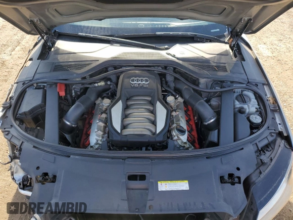 2012 Audi A8 with VIN WAURVAFD8CN018131, listed as a Copart auction lot 54260395 with 98,706 mi miles and Salvage title. Bid and sale history available at DreamBid. Image 11.