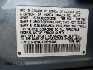 2005 Acura MDX Touring z VIN 2HNYD187X5H528706, wystawiony jako Copart lot #51371595 z przebiegiem 156 137 mil mil oraz Szkoda całkowita • Salvage title. Historia ofert i sprzedaży dostępna na DreamBid. Obrazek 13.