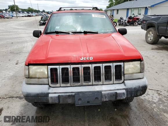 1997 Jeep Grand Cherokee Laredo with VIN 1J4GZ58S3VC770085, listed as a Copart auction lot 57584684 with 0 mi miles and Clean Title. Bid and sale history available at carsss.com. Image 5.