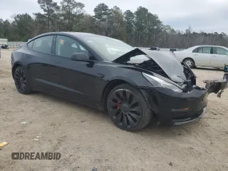 2022 Tesla Model 3 Performance with VIN 5YJ3E1EC1NF267857, listed as a Copart auction lot 88029995 with 38,080 mi miles and Salvage Title. Bid and sale history available at DreamBid. Image 4.