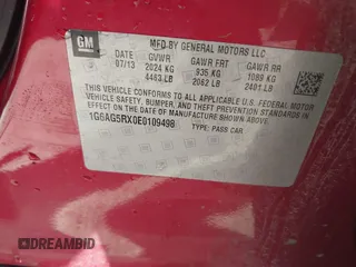 2014 Cadillac ATS Standard AWD with VIN 1G6AG5RX0E0109498, listed as a IAAI auction lot 41974594 with 137,072 mi miles and . Bid and sale history available at carsss.com. Image 9.