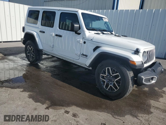 2025 Jeep Wrangler Sahara with VIN 1C4PJXEN5SW526553, listed as a Copart auction lot 54754885 with Not Provided miles and Clean Title. Bid and sale history available at DreamBid. Image 4.