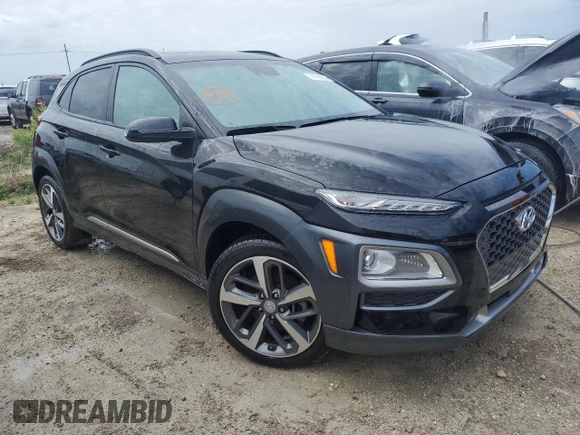 2021 Hyundai Kona Ultimate with VIN KM8K53A56MU668059, listed as a Copart auction lot 74790014 with 17,252 mi miles and Non Repairable. Bid and sale history available at carsss.com. Image 4.