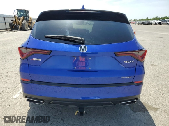 2022 Acura MDX w/A-Spec Package with VIN 5J8YE1H02NL041977, listed as a Copart auction lot 54224465 with 54,585 mi miles and Salvage title. Bid and sale history available at DreamBid. Image 6.
