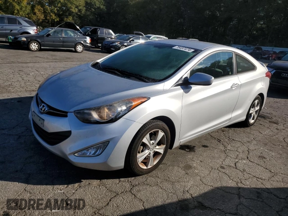 2013 Hyundai Elantra Coupe GS PZEV with VIN KMHDH6AE0DU022405, listed as a Copart auction lot 76497474 with 64,249 mi miles and Salvage Title. Bid and sale history available at carsss.com. Image 1.