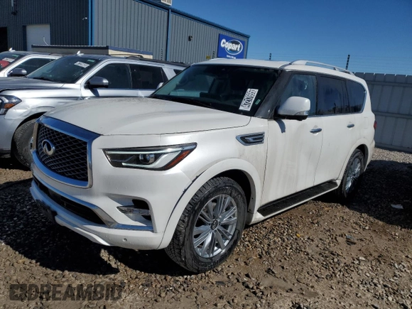 2024 Infiniti QX80 LUXE with VIN JN8AZ2AE1R9329139, listed as a Copart auction lot 47217695 with 29,498 mi miles and Clean Title. Bid and sale history available at carsss.com. Image 1.