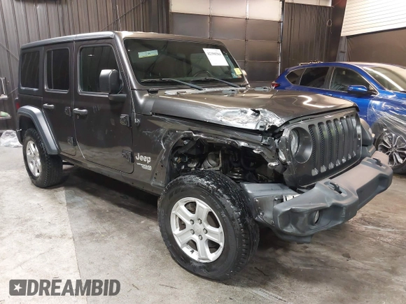 2018 Jeep Wrangler Unlimited Sport S with VIN 1C4HJXDG5JW126496, listed as a IAAI auction lot 42390584 with 163,476 mi miles and . Bid and sale history available at DreamBid. Image 1.