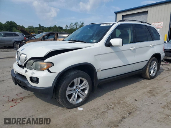 2005 BMW X5 4.4i with VIN 5UXFB53585LV19567, listed as a Copart auction lot 65774034 with 265,529 mi miles and Salvage Title. Bid and sale history available at carsss.com. Image 1.