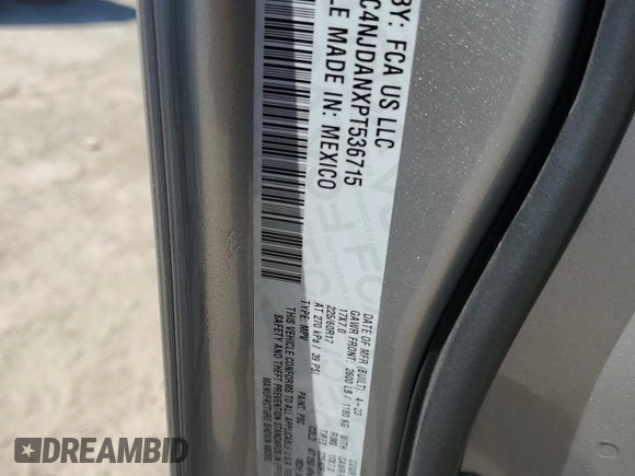2023 Jeep Compass Sport z VIN 3C4NJDANXPT536715, wystawiony jako Copart lot #53182585 z przebiegiem 43 671 mil mil oraz Szkoda całkowita • Salvage title. Historia ofert i sprzedaży dostępna na DreamBid. Obrazek 16.