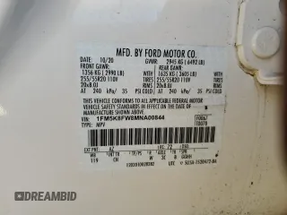 2021 Ford Explorer Limited with VIN 1FM5K8FW8MNA00844, listed as a Copart auction lot 73839514 with 44,092 mi miles and Salvage Title. Bid and sale history available at carsss.com. Image 15.