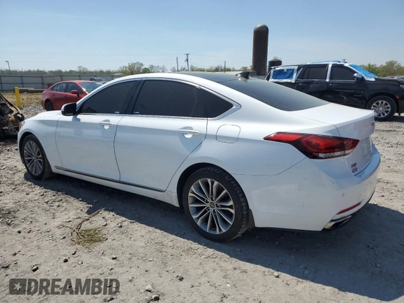 2017 Genesis G80 3.8L z VIN KMHGN4JE6HU174446, wystawiony jako Copart lot #50921035 z przebiegiem 76 051 mil mil oraz Szkody całkowita. Historia ofert i sprzedaży dostępna na DreamBid. Obrazek 2.