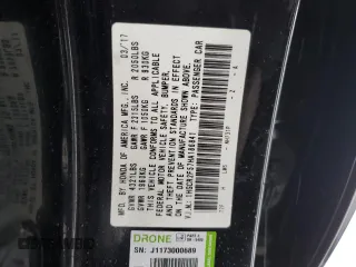 2017 Honda Accord Sedan Sport with VIN 1HGCR2F57HA186841, listed as a Copart auction lot 43878395 with 94,580 mi miles and Non Repairable. Bid and sale history available at carsss.com. Image 14.