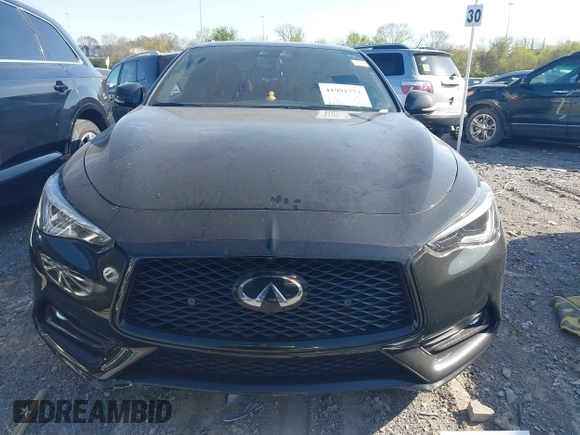 2022 Infiniti Q60 Red Sport 400 with VIN JN1FV7LK0NM660799, listed as a IAAI auction lot 41991772 with 26,997 mi miles and . Bid and sale history available at DreamBid. Image 12.