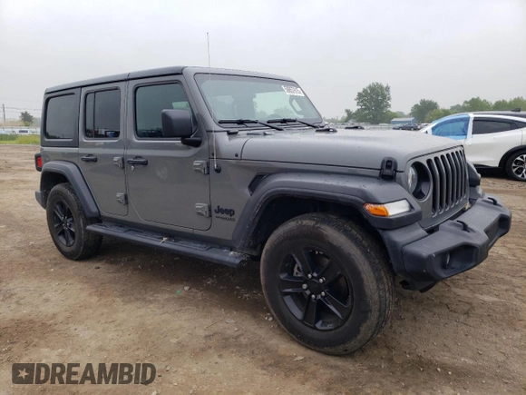 2020 Jeep Wrangler Unlimited Sport Altitude with VIN 1C4HJXDG2LW314301, listed as a Copart auction lot 59857615 with 60,684 mi miles and Salvage title. Bid and sale history available at DreamBid. Image 4.