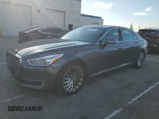 2018 Genesis G90 3.3T Premium with VIN KMHG34JA1JU043501, listed as a Copart auction lot 50262155 with 161,418 mi miles and Clean Title. Bid and sale history available at carsss.com. Image 1.