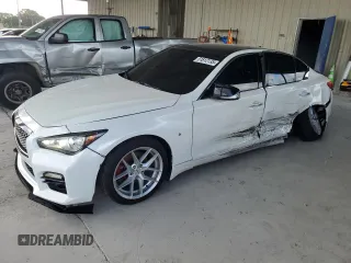 2015 Infiniti Q50 Premium with VIN JN1BV7AP1FM357142, listed as a Copart auction lot 51812135 with 113,398 mi miles and Salvage Title. Bid and sale history available at carsss.com. Image 1.