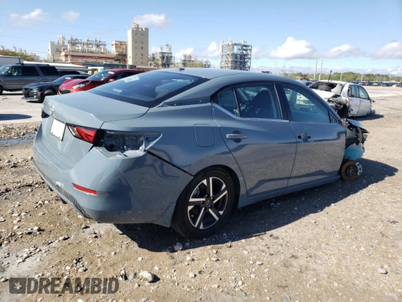 2025 Nissan Sentra SV with VIN 3N1AB8CV2SY216979, listed as a Copart auction lot 50046865 with 1,037 mi miles and Salvage Title. Bid and sale history available at carsss.com. Image 3.