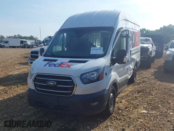 2020 Ford Transit Cargo with VIN 1FTBW3X85LKA45660, listed as a IAAI auction lot 42166200 with 115,838 mi miles and . Bid and sale history available at DreamBid. Image 2.