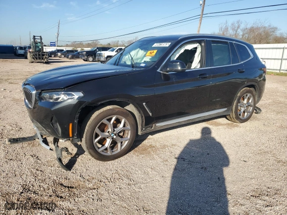 2022 BMW X3 sDrive30i with VIN 5UX43DP06N9M96106, listed as a Copart auction lot 46419565 with 0 mi miles and Clean Title. Bid and sale history available at carsss.com. Image 1.