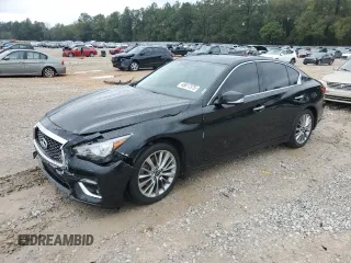 2020 Infiniti Q50 Luxe with VIN JN1EV7AR2LM252670, listed as a Copart auction lot 45817375 with 69,305 mi miles and Salvage title. Bid and sale history available at DreamBid. Image 1.