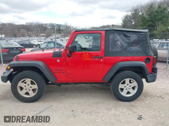 2015 Jeep Wrangler Sport with VIN 1C4GJWAGXFL686842, listed as a IAAI auction lot 42040058 with 154,091 mi miles. Bid and sale history available at carsss.com. Image 14.