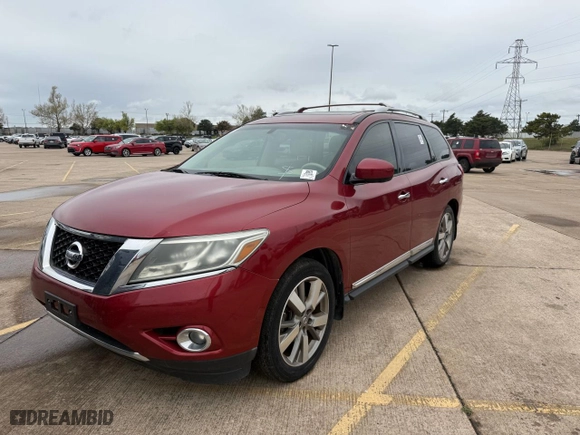 2015 Nissan Pathfinder Platinum with VIN 5N1AR2MN6FC608975, listed as a Copart auction lot 52014495 with 156,223 mi miles and Clean Title. Bid and sale history available at carsss.com. Image 2.