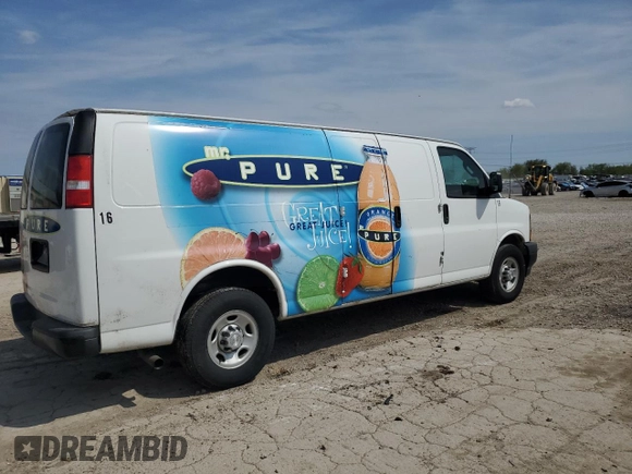 2017 Chevrolet Express Cargo Van with VIN 1GCZGHFG0H1179264, listed as a Copart auction lot 53999005 with 0 mi miles and Clean Title. Bid and sale history available at carsss.com. Image 3.